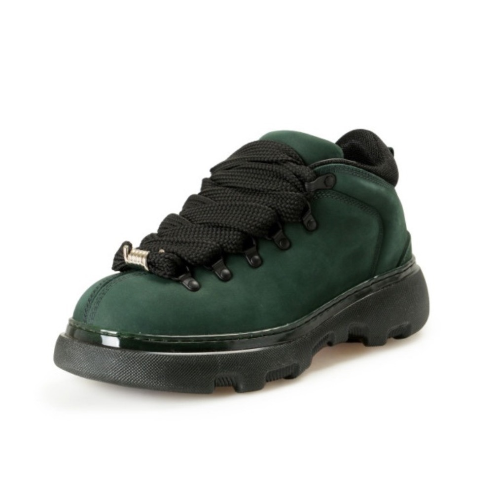 Burberry Green‎ Suede Lace Up Chunky Sole Hiking Boots 10.5 New Without Tags